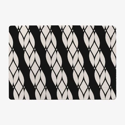 The Range Geometric Rope Pattern Rug - Black / 230cm