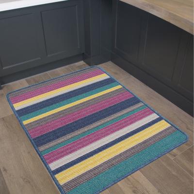 The Range Fun Multicolour Striped Non Slip Washable Kitchen Utility Mat - Multicolour / 160 x 120cm