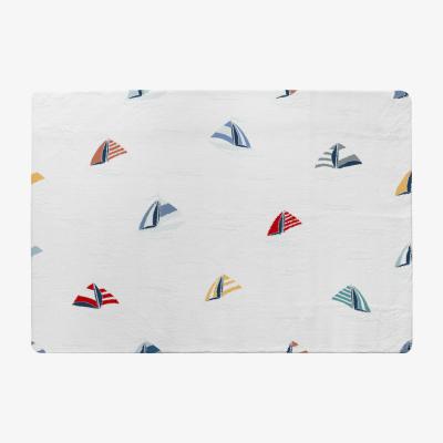 The Range Striped Sailboats Rug - White / 110cm