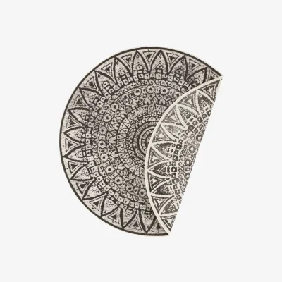 The Range Lilja Vintage Indoor & Outdoor Round Rug Grey - Black / 200.0cm