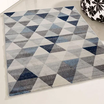 The Range Montana Collection Modern Rugs in Blue  3710N - Blue / 80cm