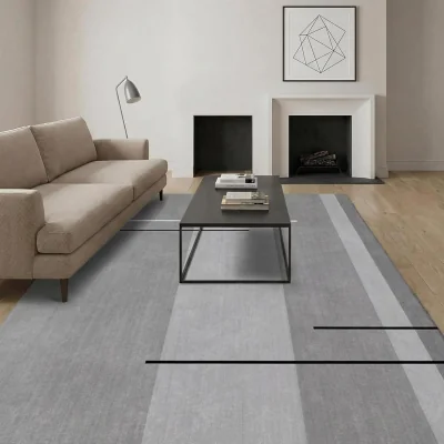 The Range CozyLiving Rectangle Vertical Pattern Rug Short Pile Carpet 120x160cm - GREY