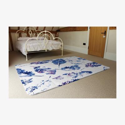 The Range Autumn Leaves Background Designer Rug - Blue / 230cm