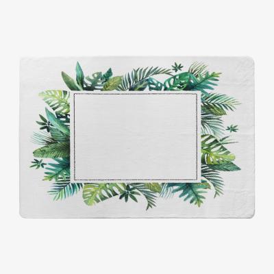 The Range Square Botanical Border Designer Rug - Green / 200cm