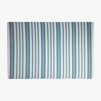 The Range Blue and White Nautical Stripes Outdoor Camping Rug Mat - Blue and White