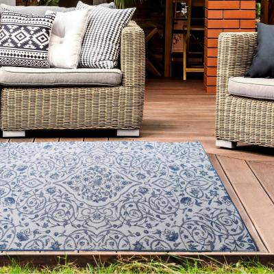 The Range Blue and White Reversible Indoor Outdoor Rug - Capri - Blue / 200cm