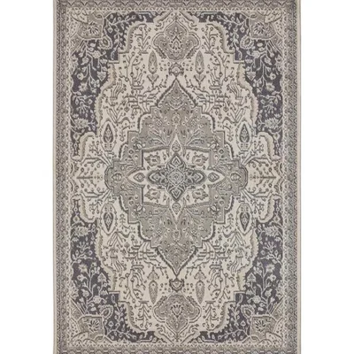 The Range Hanse Home Terrain Designer Shortpile Polypropylene Medallion Rug 240x340 cm Grey & Cream - Grey & Cream / 340.0cm