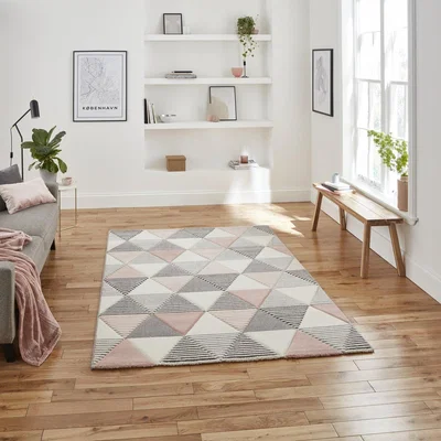 The Range Brooklyn BRK15 GreyRose Rug - Grey/Rose / 220cm
