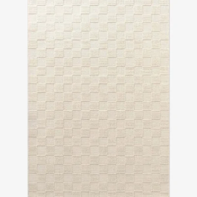 The Range Villeroy & Boch Scala Handwoven Design Wool Checkered Rug White - White / 170.0cm / 120.0cm