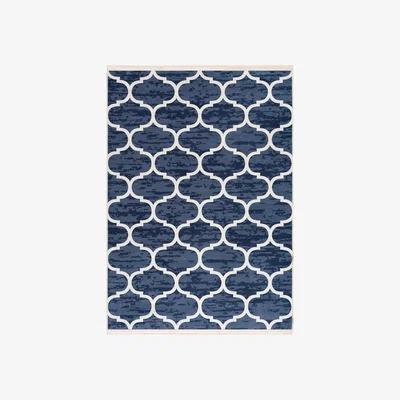 The Range Caimas Collection Washable Rugs in Blue  2730B - Blue / 120cm / 1.632kg