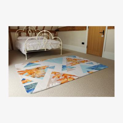 The Range Triangles With Maple, Oak Leaves, Marble Designer Rug - Blue / 230cm