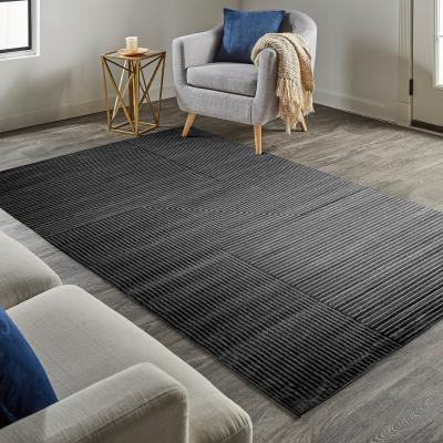 The Range Modern Charcoal Pyramid Design Living Room Rug - Charcoal / 160x230cm