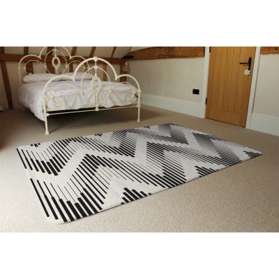 The Range Geometric Zig Zag Rug - Black / 230cm