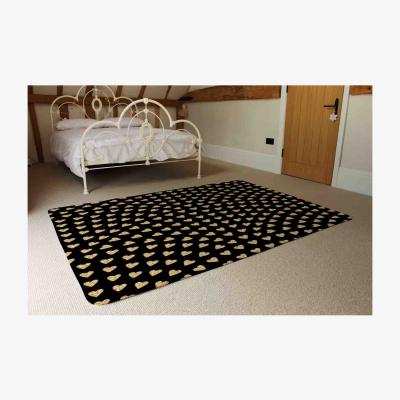 The Range Geometric Glitter Love Hearts Rug - Gold / 230cm