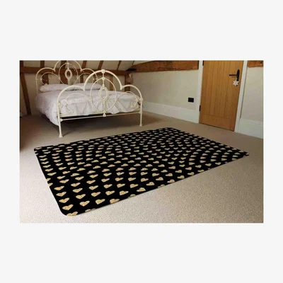 The Range Geometric Glitter Love Hearts Rug - Gold / 230cm