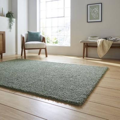 The Range Green Washable Solid Shaggy Rug - Green / 3kg / 120x170cm