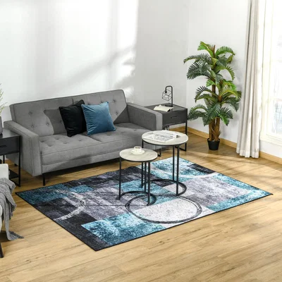 The Range Modern Large Area Rug Geometric Carpet for Living Room Bedroom - Blue, Black, White