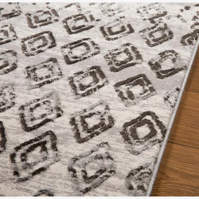 The Rug Seller Vinci 1303 B Distressed Rugs in Charcoal Grey