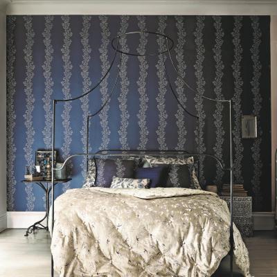 The Rug Seller Sparkle Coral Wallpaper 213039 by Sanderson in Silver Indigo BlueRoll