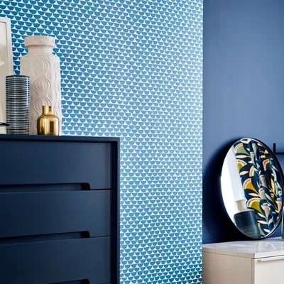 The Rug Seller Kielo Wallpaper 111537 by Scion in Lake Blue&nbsp;Roll