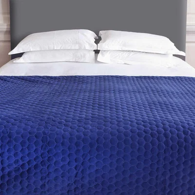 The Rug Seller Halo Quilted Soft Luxury Throw in Navy Blue&nbsp;140x240cm