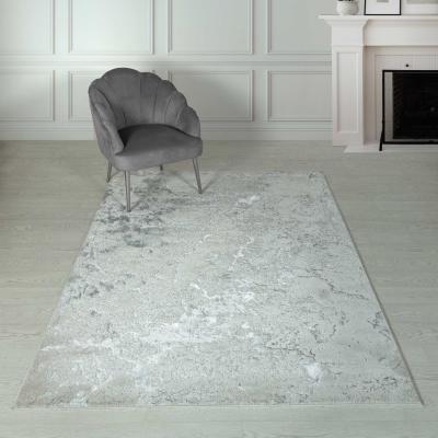 The Rug Seller Aurora Solar AU03 Marble Rugs in Silver Grey