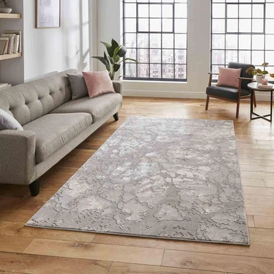 The Rug Seller Apollo 2677 Modern Abstract Distressed Rugs in Grey Rose Pink160x220cm