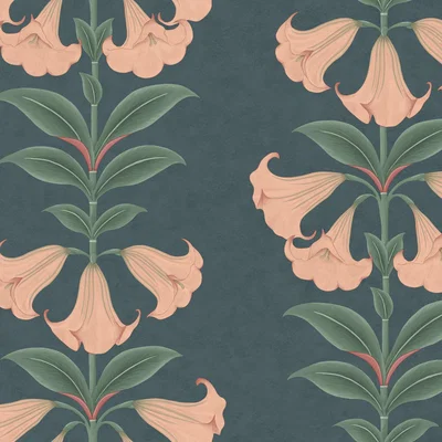 The Rug Seller Angels Trumpet Wallpaper 117 3009 by Cole & Son in Ink BlueRoll