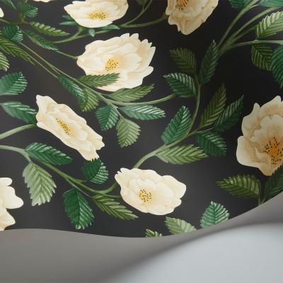 The Rug Seller Hampton Roses Wallpaper 7016 by Cole & Son in Charcoal CreamRoll