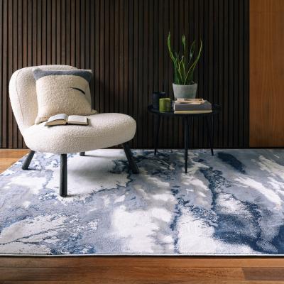 The Rug Seller Aurora Storm AU20 Marble Rugs in Blue