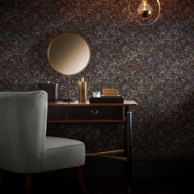 The Rug Seller Scintilla Wallpaper W0154 03 by Clarke and Clarke in Spice Dusk&nbsp;Roll