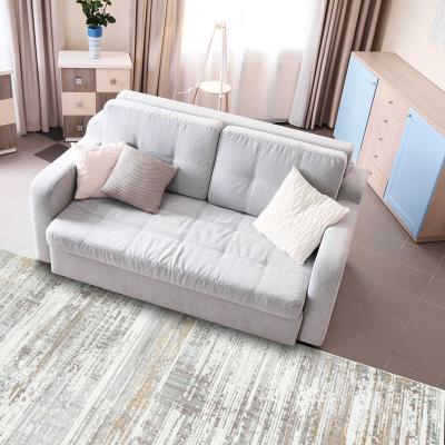 The Rug Seller Linnea LINN02 Stripe Abstract Rugs in Ivory Grey