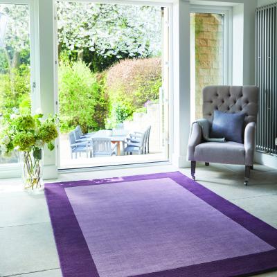 The Rug Seller Borders Wool Rugs in Mauve