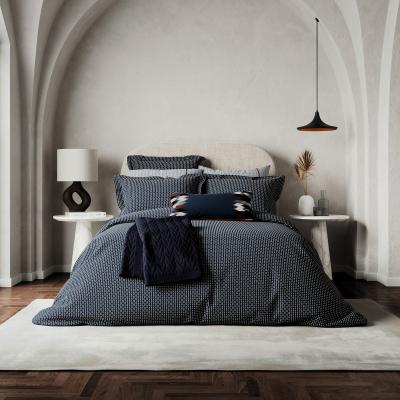 The Rug Seller Aruni Textured Weave Bedding by Bedeck of Belfast in Midnight Blue&nbsp;220x230cm