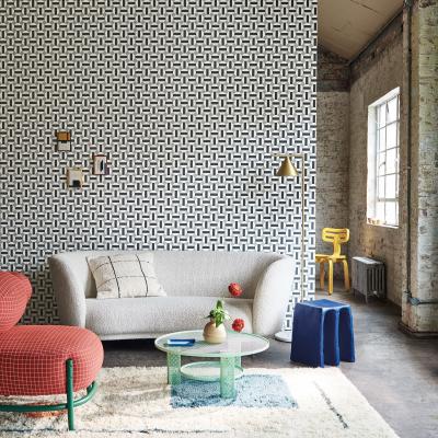 The Rug Seller Alicatado Wallpaper 117 12036 by Cole & Son in Soot SnowRoll