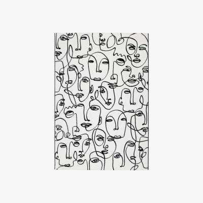The Rug Seller Tiago 46316 AF100 Modern Faces Rugs in White Black&nbsp;200x290cm