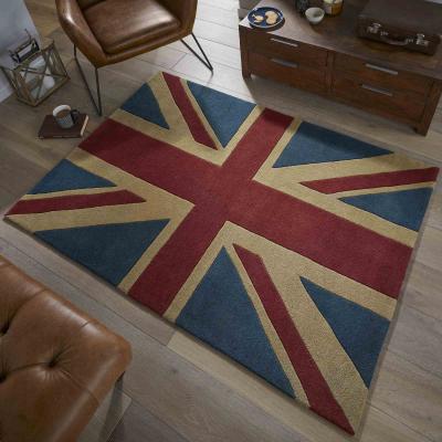 The Rug Seller Union Jack Tufted Wool Rugs in Red Blue200x300cm