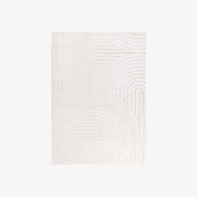 The Rug Seller Glaze Ice Geometric Modern Rugs in Ivory White120x170cm