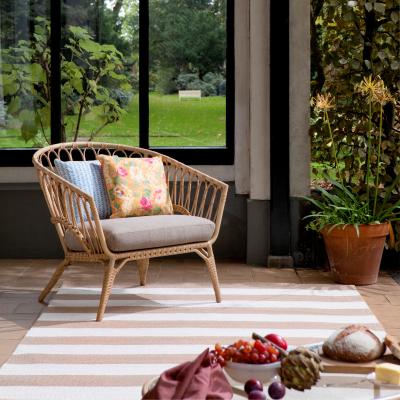 The Rug Seller Lille 480001 Indoor Outdoor Rug by Laura Ashley in Pale Ochre&nbsp;140x200cm