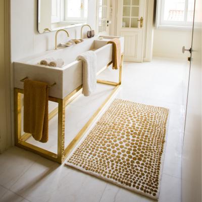 The Rug Seller Luxury Dolce Polka Dot Bath Mat by Designer Abyss & Habidecor in Gold&nbsp;70x120cm