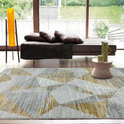 The Rug Seller Orion Blocks Geometric Metallic Rugs in OR12 Yellow&nbsp;200x290cm