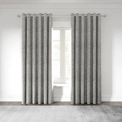 The Rug Seller Nalu Hana Lined Curtains by Nicole Sherzinger in Silver Grey&nbsp;229x183cm