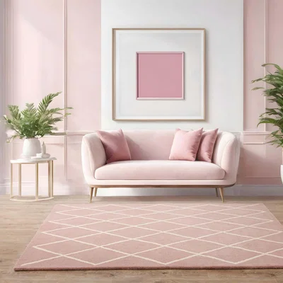 The Rug Seller Albany Diamond Rugs in Pink