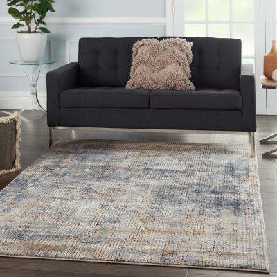 The Rug Seller Quarry QUA02 Modern Abstract Rugs in Blue Beige201x290cm