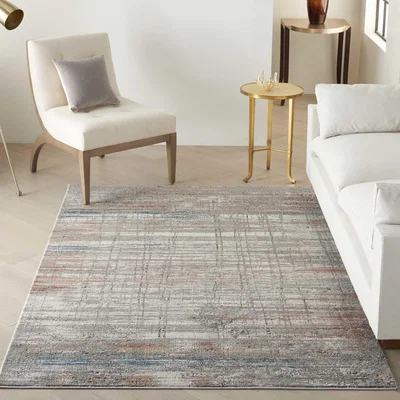 The Rug Seller Rustic Textures RUS12 Abstract Rugs in Grey Multicolour&nbsp;160x221cm