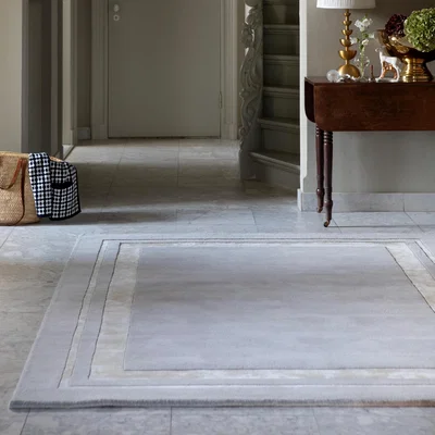 The Rug Seller Redbrook Wool 081804 Rug by Laura Ashley in Silver Grey&nbsp;170x240cm