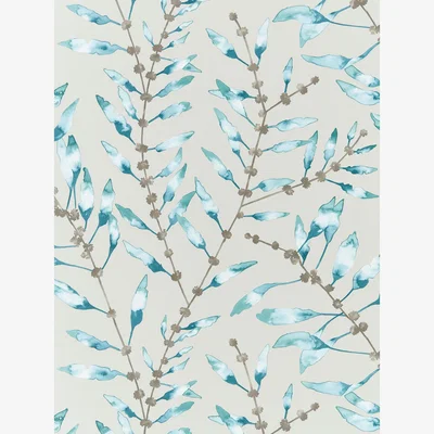 The Rug Seller Chaconia Wallpaper 111635 by Harlequin in Marine Emerald Green&nbsp;Roll