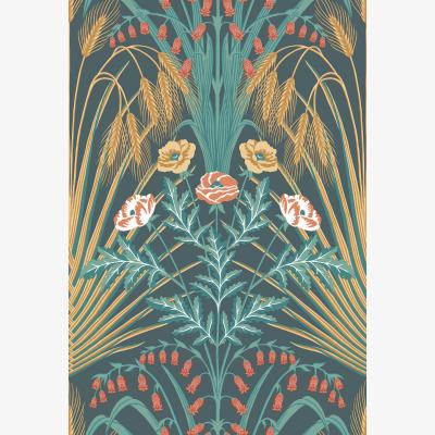 The Rug Seller Bluebell Wallpaper 3010 by Cole & Son in Teal Gold Coral&nbsp;Roll