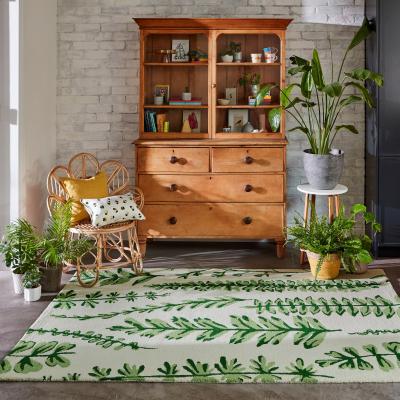 The Rug Seller Ferns 125907 Botanical Rugs by Scion in Juniper Green120x180cm