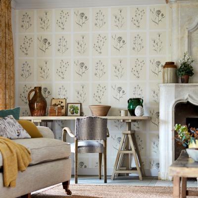 The Rug Seller Little Thistles Wallpaper 216511 by Sanderson in Ecru Beige&nbsp;Roll